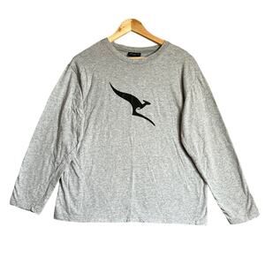 Quantas T-Shirt Size M/L Grey Long Sleeve PJ Top Peter Morrissey Kangaroo
